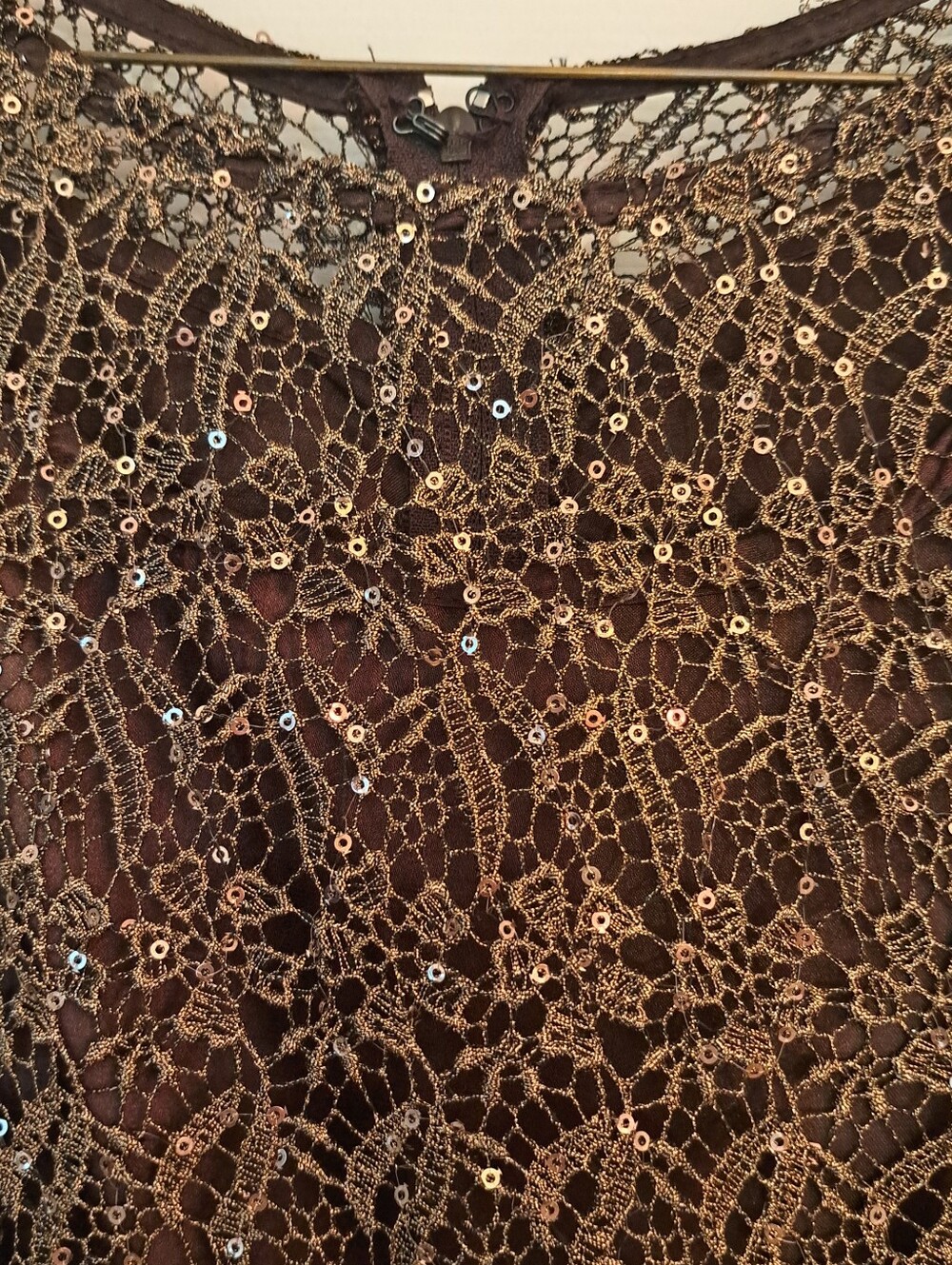 Marina Bronze Sequined Shift Dress
